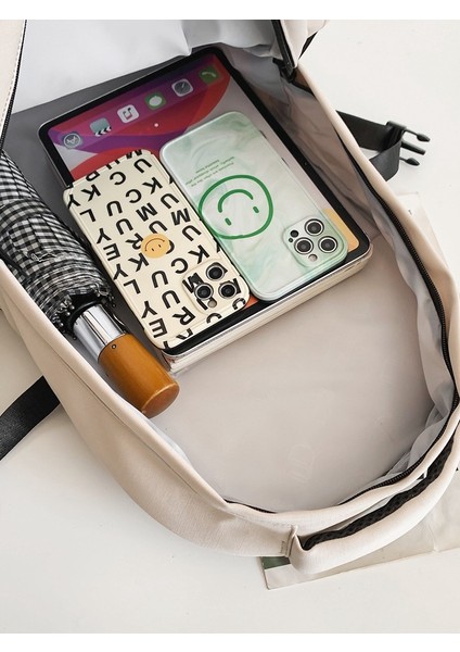 Üniversite Öğrencileri Lise Öğrencileri Büyük Kapasiteli Su Geçirmez Düz Renk Naylon Okul Çantası (Yurt Dışından) modelleri