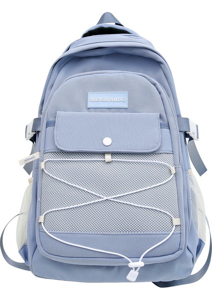 Üniversite Öğrencileri Lise Öğrencileri Büyük Kapasiteli Su Geçirmez Düz Renk Naylon Okul Çantası (Yurt Dışından)