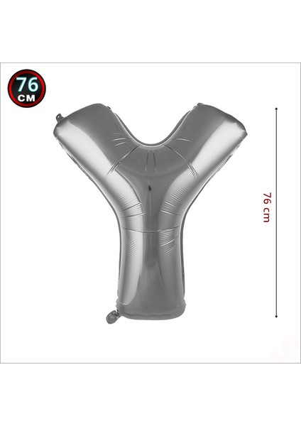 Y Harf Gümüş Folyo Balon - 76 cm