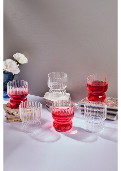 Stripe 6lı 280ML Brosilikat Bardak
