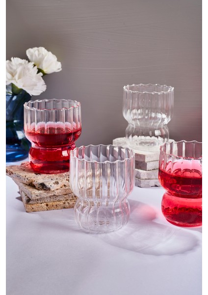 Stripe 6lı 280ML Brosilikat Bardak