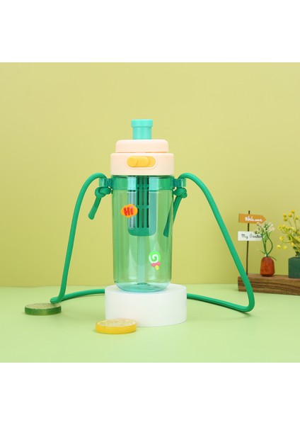 750 ml Yaz Karikatür Taşınabilir Çocuk Plastik Bardak Taşınabilir Öğrenci Pipet Şişesi (Yurt Dışından)