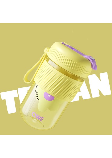 500ML Yaz Refakatçi Su Şişesi Tritan Öğrenci Plastik Pipetli Bardak (Yurt Dışından)