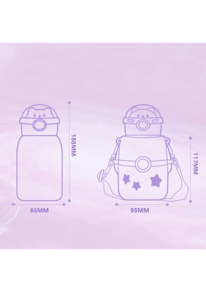 500 ml Öğrenci 304 Paslanmaz Çelik Yalıtımlı Su Şişesi Çocuk Anti-Sonbahar Saman Su Bardağı (Yurt Dışından)