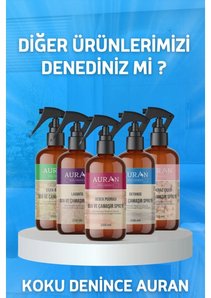 Bebek Pudrası Ve Amber Romantik Oda Ve Çamaşır Spreyi Oda Kokusu Oda Spreyi 2'li Set 250ml