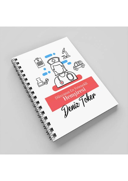 Isim ve Mesajlı Hemşire Hediyesi Defter
