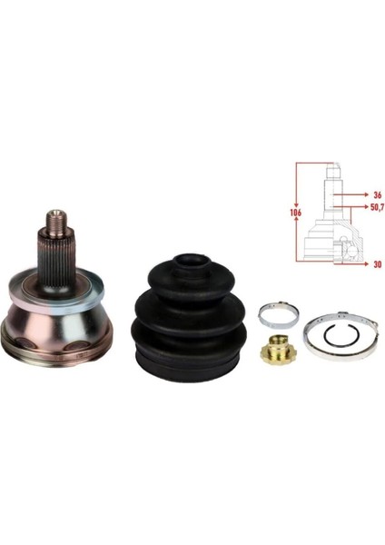 Polo Ibıza Toledo Fabıa Uyumlu Dış Aks Kafası - 6Q0498099D