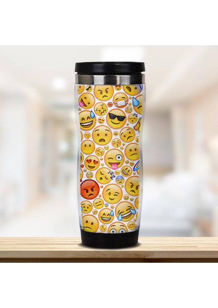 Emoji Tasarımlı Termos Bardak