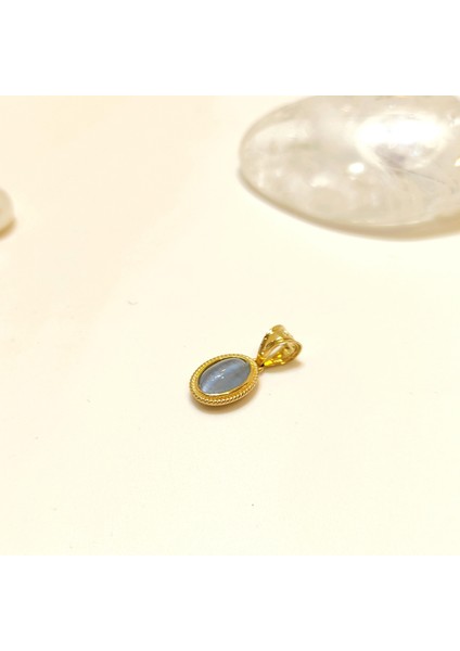 Füme Kedi Gözü Taşlı Kolye Ucu 14 Ayar Altın Hd Videolu