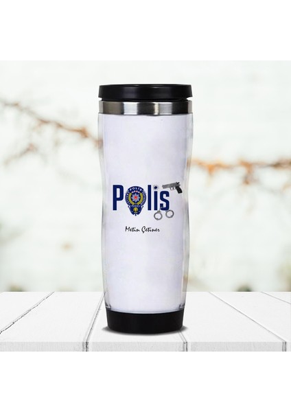 Polis Logolu Isme Özel Termos Bardak