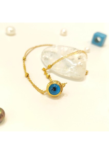 Göz Boncuklu Bileklik Künye 14 Ayar Altın Hd Videolu