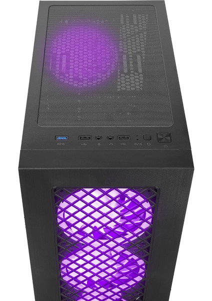 Plaıd V5 600W 80PLUS Bronze 4X120MM Rgb Fanlı Midt Atx Siyah Kasa