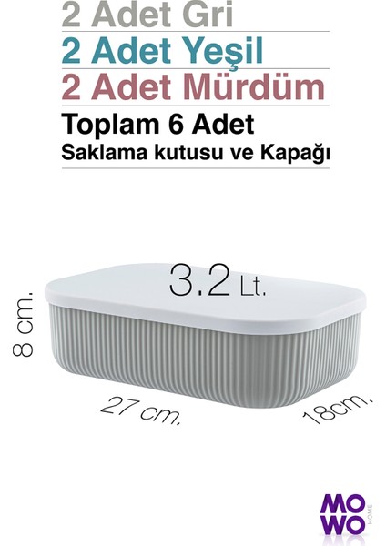 Trove 6 Adet Mutfak Saklama Kabı 3,2 lt