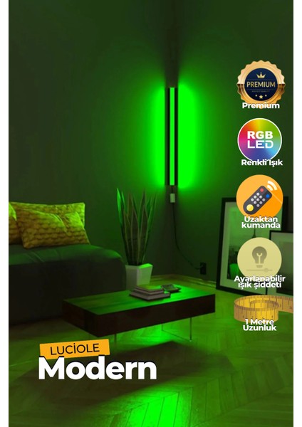 Aplik Uzaktan Kumandalıyatak Üstü Tv Yanı Oturma Odası Rgb Çok Renkli LCAPL19