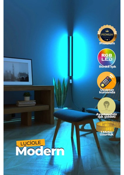 Aplik Uzaktan Kumandalıyatak Üstü Tv Yanı Oturma Odası Rgb Çok Renkli LCAPL19