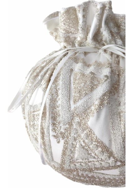 Gelin Takı Kesesi,kırık Beyaz Gelin Çantası,simli ve Havyar Baskı,düğün,nişan,doğum Günü,çanta modelleri