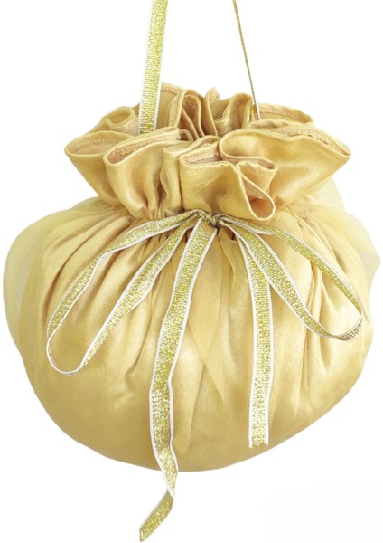 Gelin Takı Kesesi,sarı Gelin Çantası,sarı Kumaş ve Sarı Tüllü,düğün,nişan,doğum Günü,çanta,kese