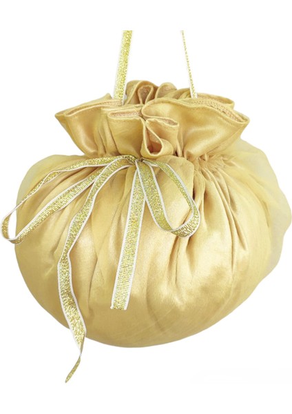 Gelin Takı Kesesi,sarı Gelin Çantası,sarı Kumaş ve Sarı Tüllü,düğün,nişan,doğum Günü,çanta,kese modelleri