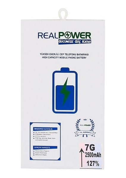 Real Power iPhone 7 2500Mah Cep Tel Batarya