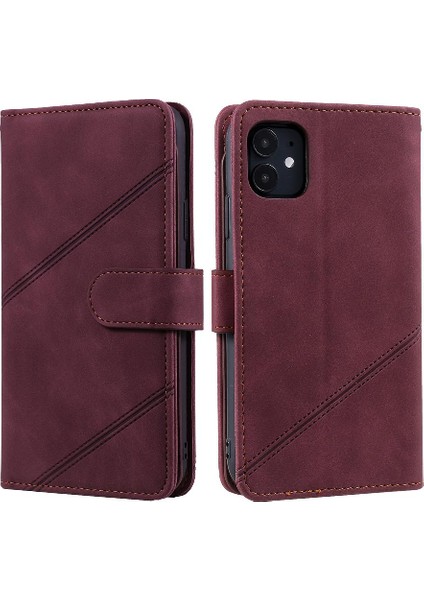 IPhone 12 Pu Deri Manyetik Telefon Kılıfı (Yurt Dışından)