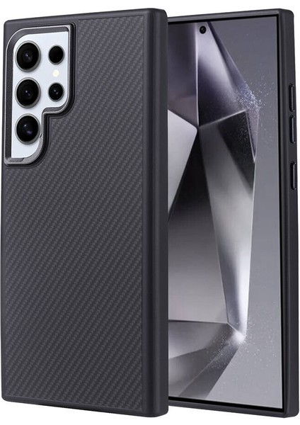 Samsung Galaxy S24 Ultra Kılıf Karbon Fiber Görünümlü Troy Kapak