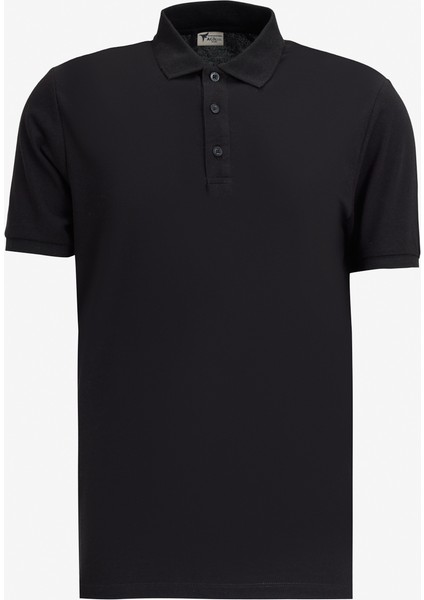 Erkek Siyah-Açık Siyah-Gri 3'lü Çekmeyen Pamuklu Slim Fit Dar Kesim Kıvrılmaz Polo Yaka Tişört