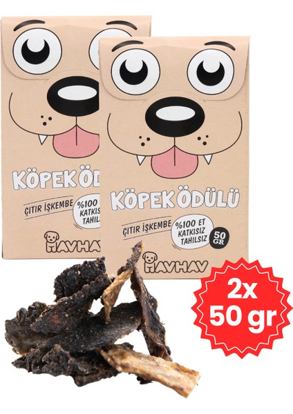 Doğal Köpek Ödül Maması 2 Adet Katkısız Köpek Ödül Maması Seti Kurutulmuş Et Çıtır Işkembe 2X50 gr