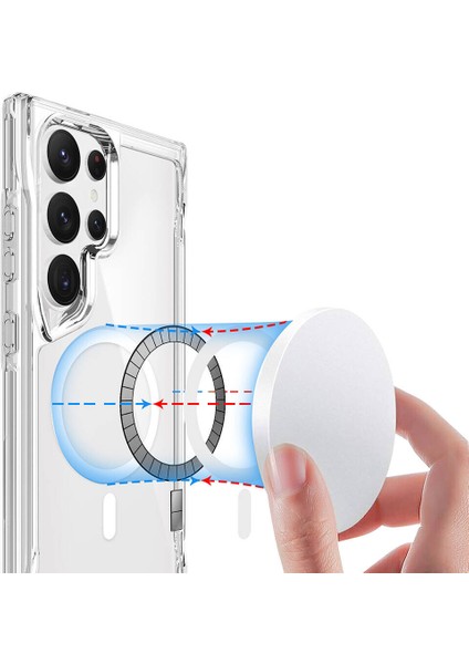 Samsung Galaxy S24 Ultra Kılıf Ultra Korumalı Şeffaf Magsafeli T-Max Kapak