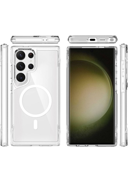 Samsung Galaxy S24 Ultra Kılıf Ultra Korumalı Şeffaf Magsafeli T-Max Kapak