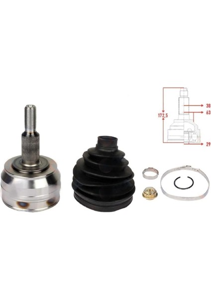 Transporter T5 2003-2011 Uyumlu Dış Aks Kafası - 7H0498099A