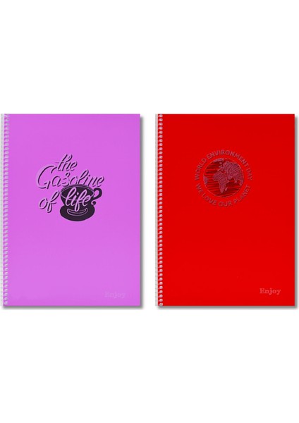 Enjoy A4 120 Yaprak Plastik Kapak Spiralli Defter Kareli