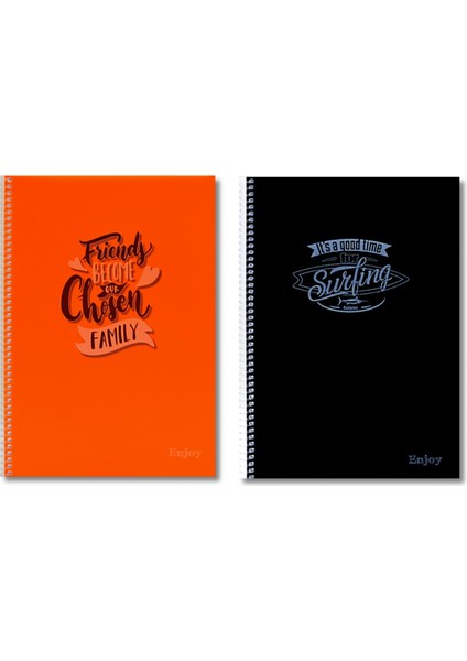 Enjoy A4 120 Yaprak Plastik Kapak Spiralli Defter Kareli