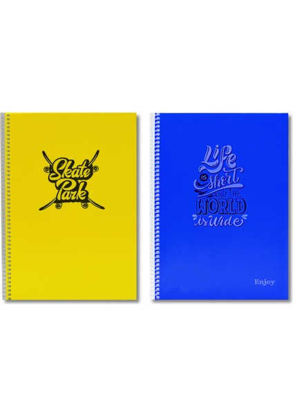 Enjoy A4 120 Yaprak Plastik Kapak Spiralli Defter Kareli