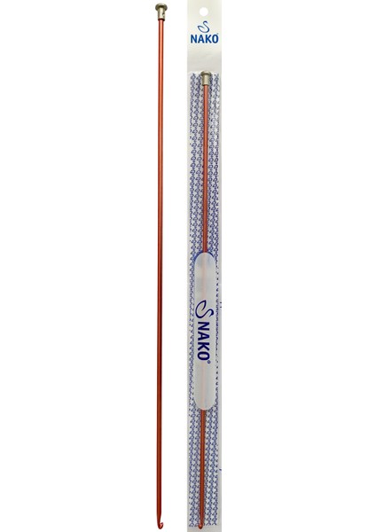 Metal Gagalı Örgü Tığ Tunus Tığ Kırmızı Renk 3,5mm 35 cm