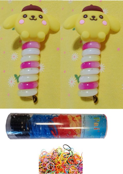 Kız Çocuk Spiral Yaylı At Kuyruğu Toka Ayıcıklı, Sanrio, Tavşanlı, Pokemon, Kuromi Kawaii Makarna Prenses Toka 2 Adet