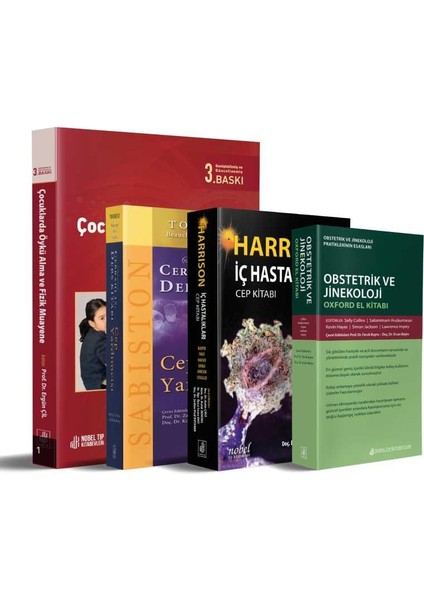 Harrison İç Hastalıkları Cep Kitabı - Çocuklarda Öykü Alma ve Fizik Muayene 3. Baskı - Obstetrik ve Jinekoloji 4'lü Set