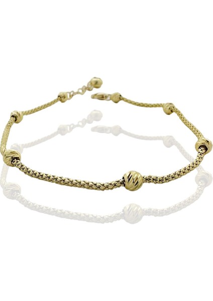 Günlük Kullanım Dorika Toplu 14 Ayar Altın Zincir Bileklik