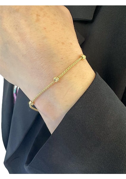 Günlük Kullanım Dorika Toplu 14 Ayar Altın Zincir Bileklik modelleri
