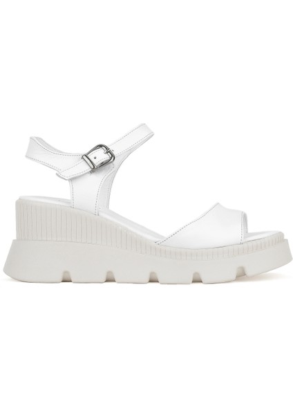 Ziya, Kadın Deri Dolgu Topuk Sandalet 1411020Z2003 Beyaz