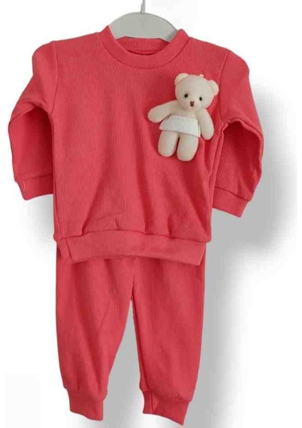 Bızdık Bebek Çocuk Unisex Mevsimlik Fitilli Oyuncaklı Alt Üst Takım Ayıcıklı Model
