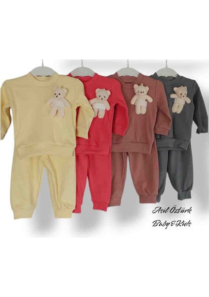 Bızdık Bebek Çocuk Unisex Mevsimlik Fitilli Oyuncaklı Alt Üst Takım Ayıcıklı Model modelleri