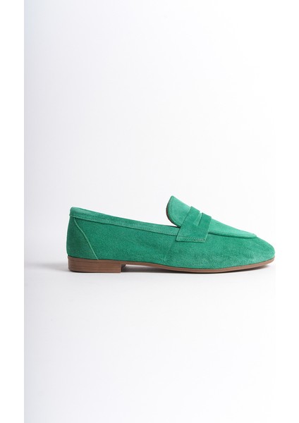Kadın Süet Loafer & Babet Yeşil -MCMNG2103-Y