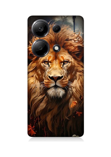 Redmi Note 13 Pro 4g Uyumlu Yorgun Savaşçı Aslan Desenli Silikon Kılıf