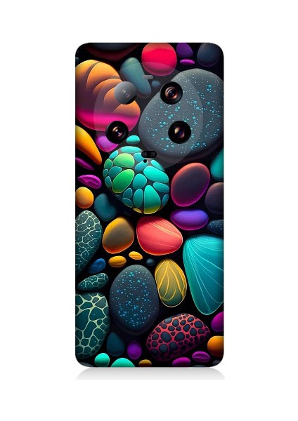Xiaomi 13 Ultra Uyumlu Artx Kırmızı Doğa Taşlar Desenli Silikon Kılıf