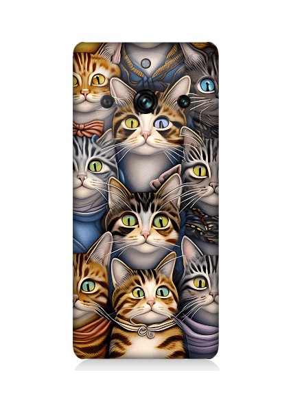 Realme 11 Pro Uyumlu Sevimli Kediler Desenli Silikon Kılıf