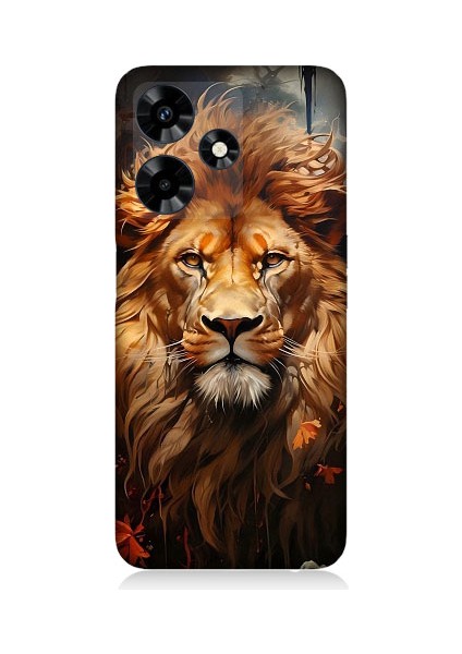 Infinix Hot 30 Uyumlu Yorgun Savaşçı Aslan Desenli Silikon Kılıf