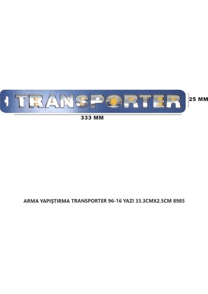 Vw Transporter Bagaj Yazısı T5-T6 Arma Yapıştırma 33.3cmx2.5cm