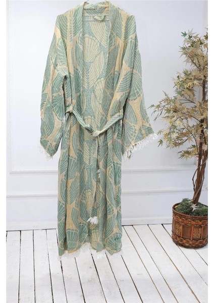 Jakarlı Premium Kalite %100 Pamuk Kimono Kuşaklı Peştemal Bornoz Plaj Kıyafeti Sabahlık fırsatları