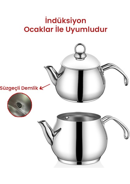 Alize Ortaboy Indüksiyon Tabanlı Çaydanlık Takımı