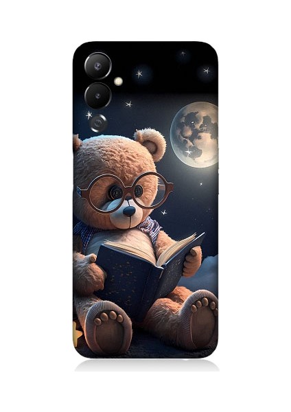 Tecno Pova 3uyumlu Kitap Okuyan Sevimli Ayı Tedy Desenli Silikon Kılıf